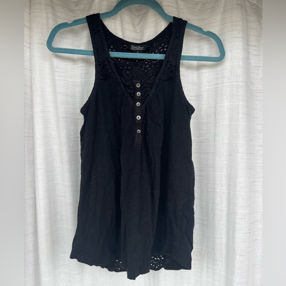 Women’s Lucky Brand Black Lace Trimmed Tank
